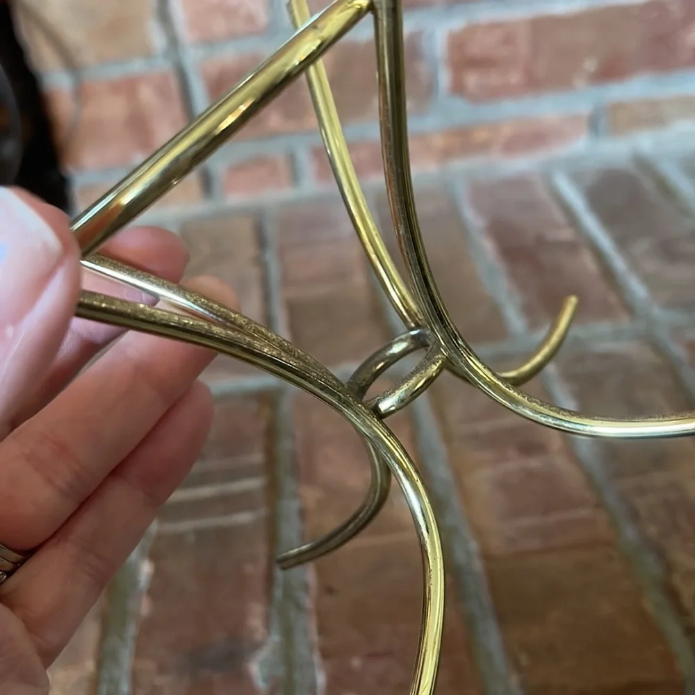 PartyLite Solitaire Crystal & Brass Candle Holder